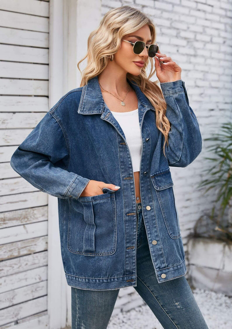 Denim Shacket Jacket in Classic Blue Wash