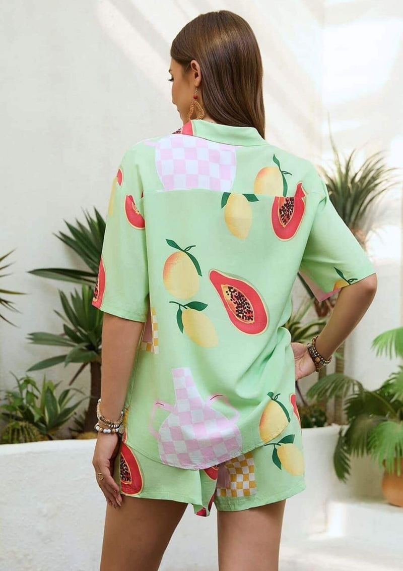 Harper Matching Top and Shorts Set in Lime Papaya