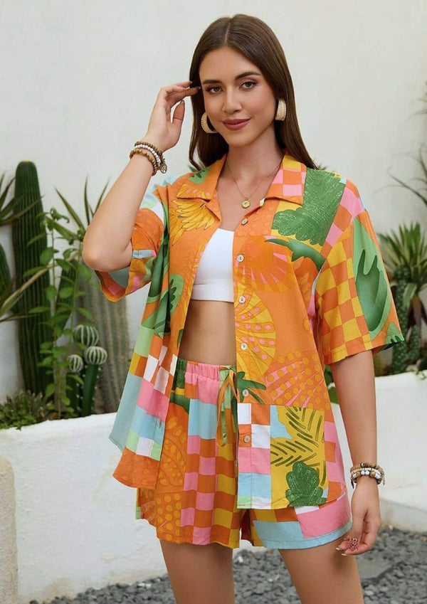 Harper Matching Top and Shorts Set in Summer Citrus