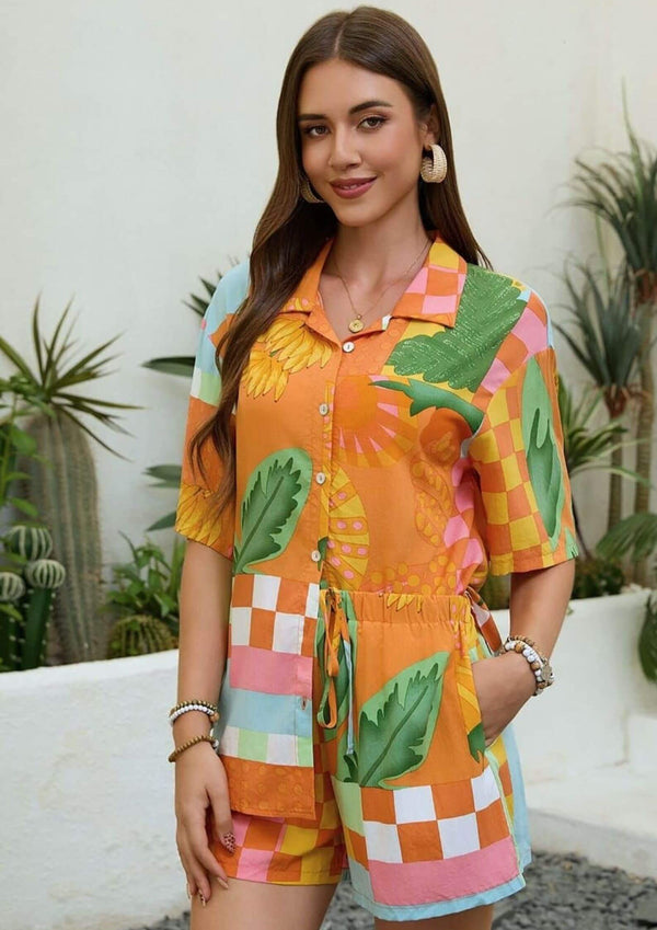 Harper Matching Top and Shorts Set in Summer Citrus