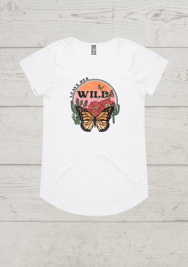 Leave Her Wild Ladies Tee in White