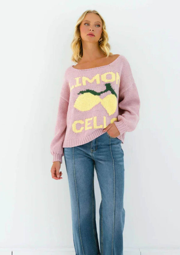 Limoncello Knit Jumper Top in Blush Pink