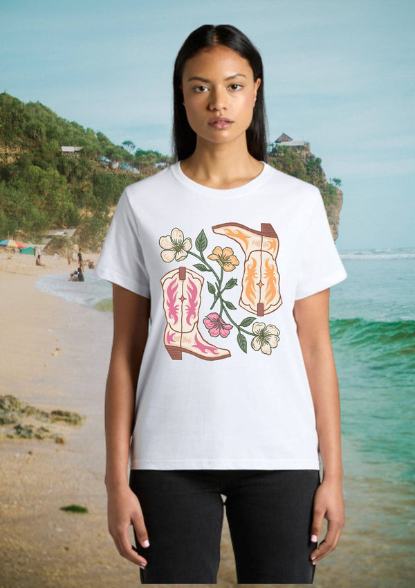 Twisted Prairie Ladies Cowgirl Tee Shirt In White
